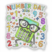 2026年ナンバーデー キュートな数学ステッカー 子供用 シール (正面)