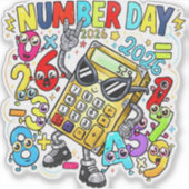2026年ナンバーデー ロックスター数学ステッカー 子供用 シール (正面)