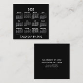 2026年ネオンホワイトカレンダーバイジャンツ スクエア名刺 (正面/裏面)