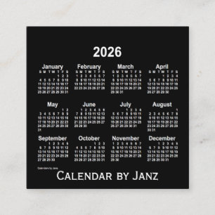 2026年ネオンホワイトカレンダーバイジャンツ スクエア名刺