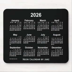 2026年ネオンホワイトカレンダーバイジャンツ マウスパッド