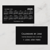 2026年ネオンホワイトカレンダーバイジャンツ 名刺 (正面/裏面)