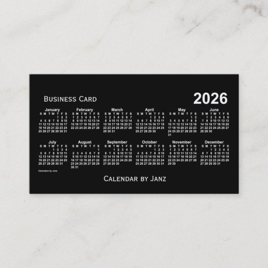 2026年ネオンホワイトカレンダーバイジャンツ 名刺 (正面)