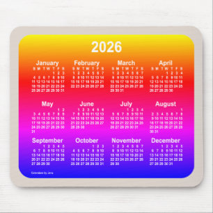2026年ネオンレインボーカレンダー(1月2日) マウスパッド