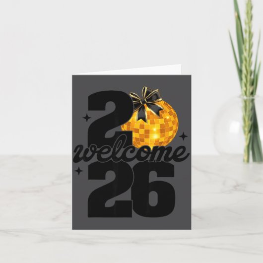 2026年ハッピーニューイヤーディスコボールとコケッティへようこそ カード (正面)