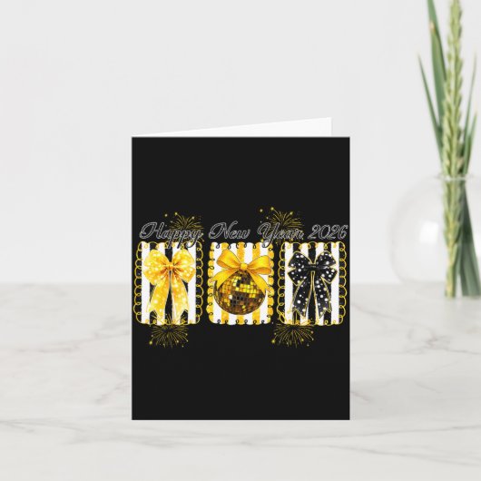 2026年ハッピーニューイヤーディスコボールゴールドコケットボーF カード (正面)
