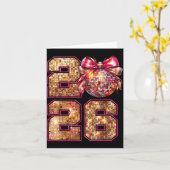 2026年ハッピーニューイヤーディスコボールNKコケットボウファミリー カード (黄色い花)