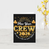 2026年ハッピーニューイヤー 新年の夜 NYEパーティークルー カード (黄色い花)
