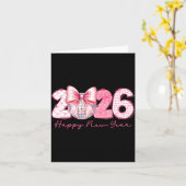 2026年ハッピー・ニュー・イヤー Nk コケッティ プレッピー ディスコ ガーリー カード (黄色い花)