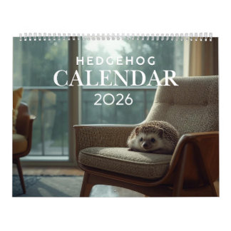 2026年ハリネズミの壁掛けカレンダー | 12ヶ月 カレンダー