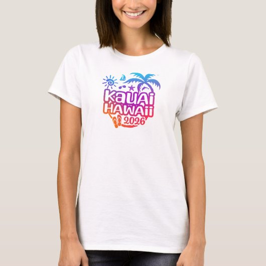 2026年ハワイ・カウアイ島のバケーションまたは旅行 Tシャツ (正面)