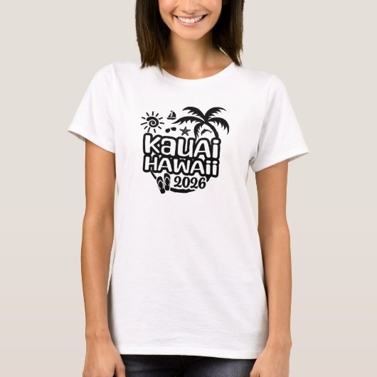2026年ハワイ・カウアイ島のバケーションまたは旅行 Tシャツ (正面)