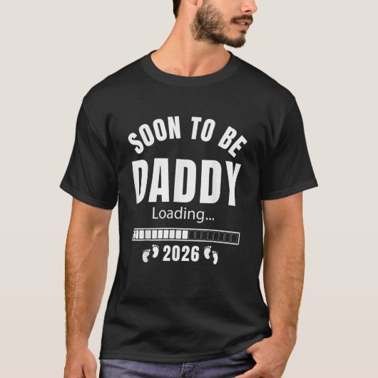 2026年パパになる予定 はじめてのパパ Tシャツ (正面)