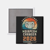 2026年パパになる予定 パパおむつ マグネット (正面/裏面)