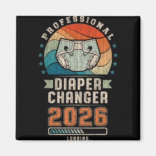 2026年パパになる予定 パパおむつ マグネット (正面)