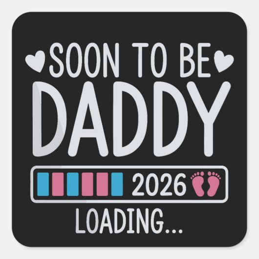 2026年パパになる予定 ローディング 妊娠発表 スクエアシール (正面)