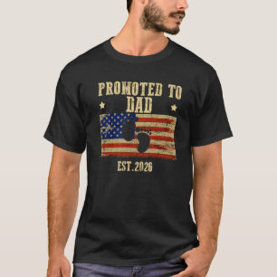 2026年パパに昇格ベビーシャワーUSA米国国旗 Tシャツ