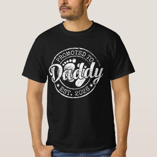 2026年パパに昇格 パパになる Tシャツ (正面)