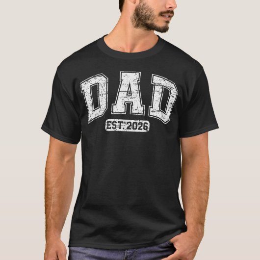 2026年パパ予定 パパ 新米パパ 赤ちゃん Tシャツ (正面)