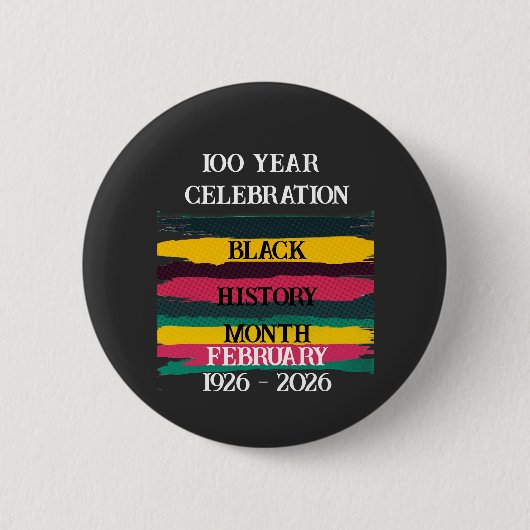 2026年ブラックヒストリー月間100周年記念 缶バッジ (正面)