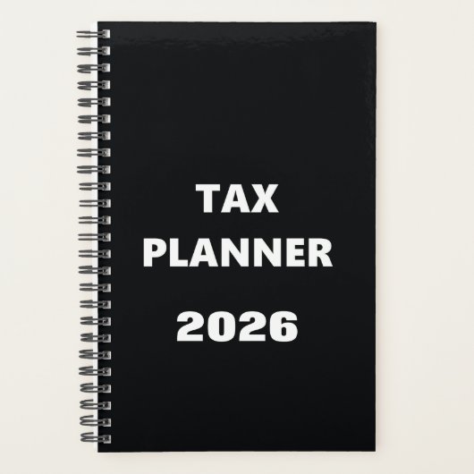2026年プランナー 税金プランナー 黒と白のデザイン プランナー手帳 (正面)