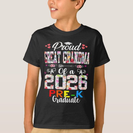 2026年プレキ卒園児の母親たちの誇りある曽祖母 Tシャツ (正面)