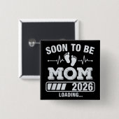 2026年ママになる予定 ローディング妊娠おめでとう 缶バッジ (正面&裏面)