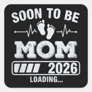 2026年ママになる予定 ローディング妊娠発表 スクエアシール