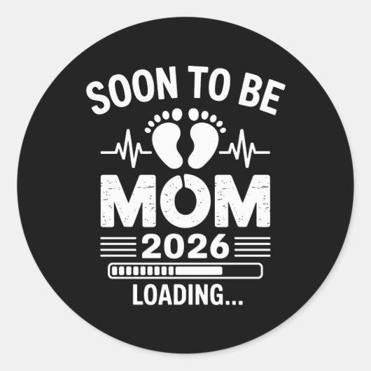 2026年ママになる予定 ローディング妊娠発表 ラウンドシール (正面)