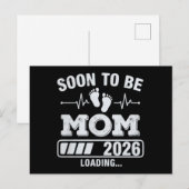 2026年ママになる予定 ローディング妊娠発表 案内ポストカード (正面/裏面)