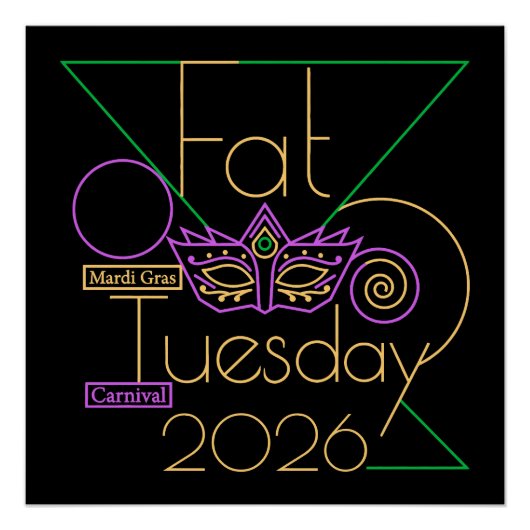 2026年マルディグラにぴったり ポスター (正面)