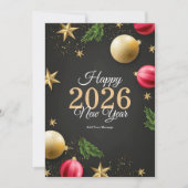 2026年ミニマルな新年のグリーティングカード | ホリデー 招待状 (正面)