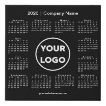 2026年ミニマルカレンダー会社の黒いロゴ