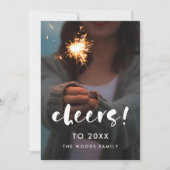 2026年モダンの新年の写真に応援のスクリプトを書く シーズンカード (正面)