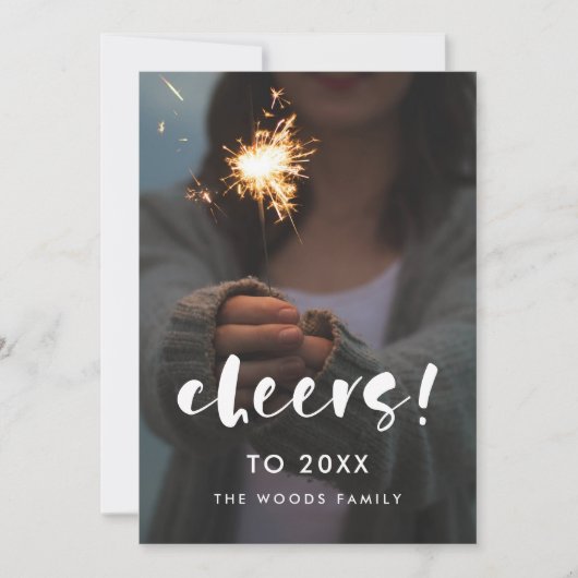 2026年モダンの新年の写真に応援のスクリプトを書く シーズンカード (正面)