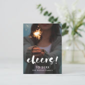 2026年モダンの新年の写真に応援のスクリプトを書く ポストカード (スタンド正面)