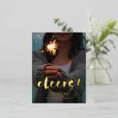 2026年モダンの新年の写真に応援のスクリプトを書く 箔シーズンポストカード (立ち正面)