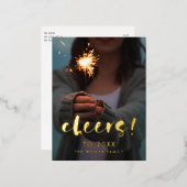 2026年モダンの新年の写真に応援のスクリプトを書く 箔シーズンポストカード (正面/裏面)