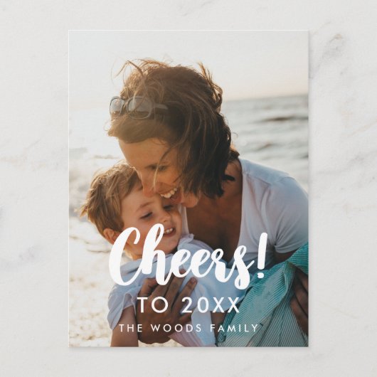 2026年モダンの新年の写真の応援 ポストカード (正面)