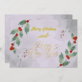 2026年ロゴ付き上品なクリスマスと年賀状 シーズンカード (正面/裏面)