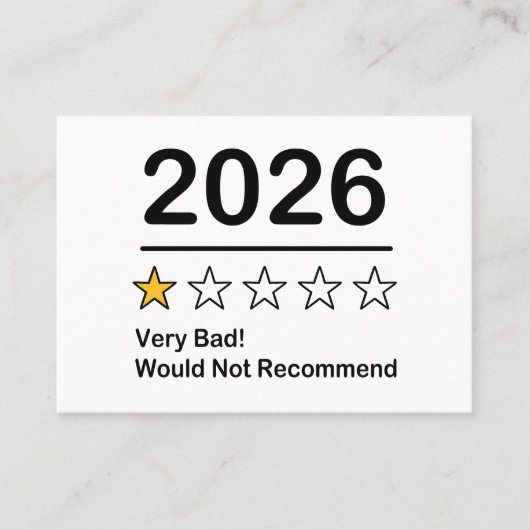 2026年ワンスター評価 とても悪い年 コーリングカード (正面)