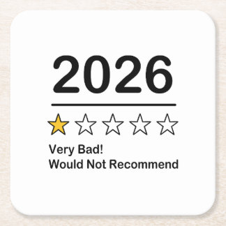 2026年ワンスター評価 とても悪い年 スクエアペーパーコースター
