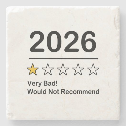 2026年ワンスター評価 とても悪い年 ストーンコースター (正面)