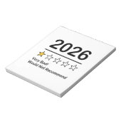 2026年ワンスター評価 とても悪い年 ノートパッド (回転)