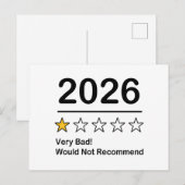 2026年ワンスター評価 とても悪い年 案内ポストカード (正面/裏面)