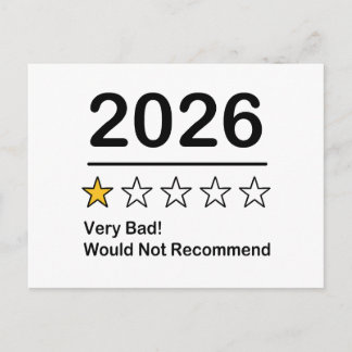 2026年ワンスター評価 とても悪い年 案内ポストカード