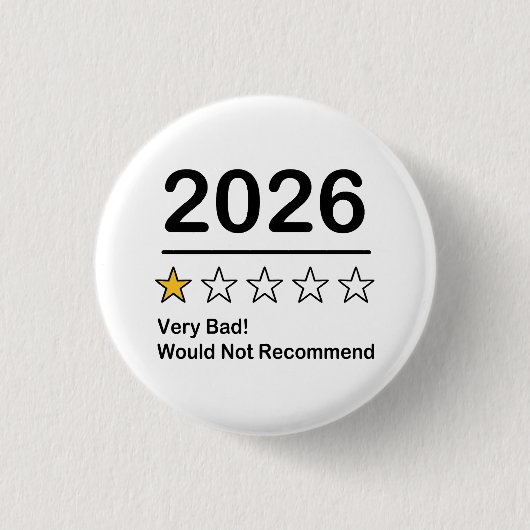 2026年ワンスター評価 とても悪い年 缶バッジ (正面)