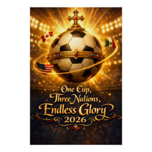 2026年ワールドカップ開催国：米国 メキシコ カナダ ポスター
