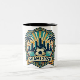 2026年ワールドカップ開催地としてのマイアミを誇りにして祝おう ツートーンマグカップ