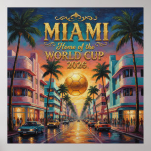 2026年ワールドカップ サンセットブルバード サッカー マイアミ ポスター